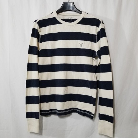 American Eagle striped cotton pullover top